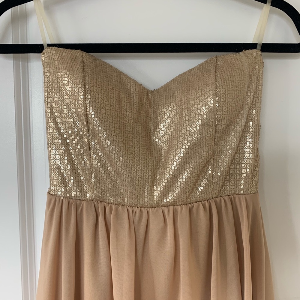 Gold Sequin High Low Dress